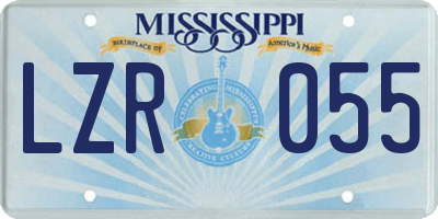 MS license plate LZR055