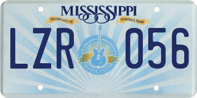 MS license plate LZR056