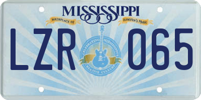 MS license plate LZR065