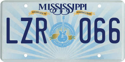 MS license plate LZR066