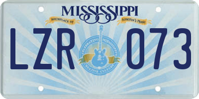 MS license plate LZR073