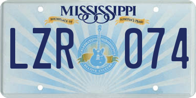 MS license plate LZR074