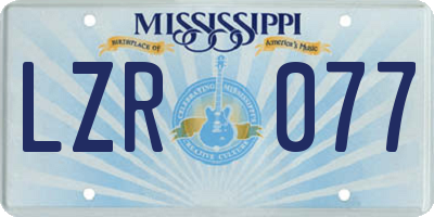 MS license plate LZR077