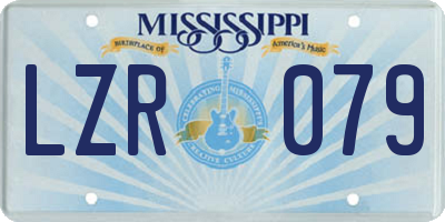 MS license plate LZR079