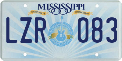 MS license plate LZR083