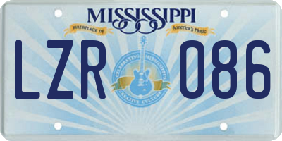 MS license plate LZR086