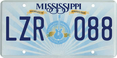 MS license plate LZR088