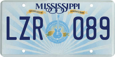 MS license plate LZR089