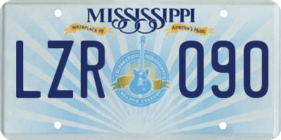 MS license plate LZR090