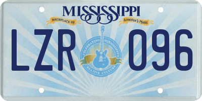 MS license plate LZR096