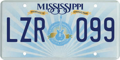 MS license plate LZR099