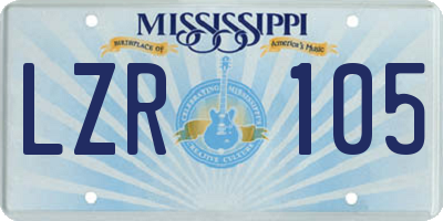 MS license plate LZR105