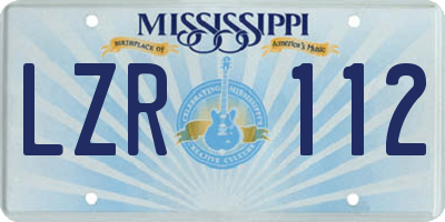 MS license plate LZR112