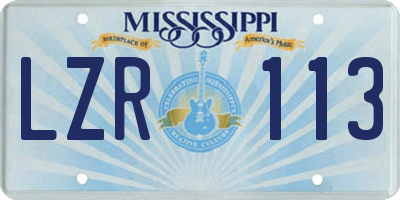 MS license plate LZR113