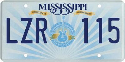 MS license plate LZR115