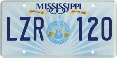 MS license plate LZR120