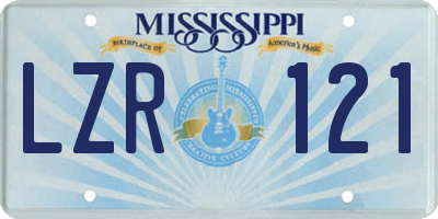 MS license plate LZR121