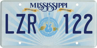MS license plate LZR122