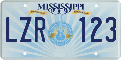 MS license plate LZR123