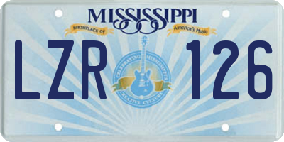 MS license plate LZR126