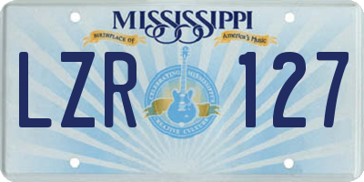 MS license plate LZR127