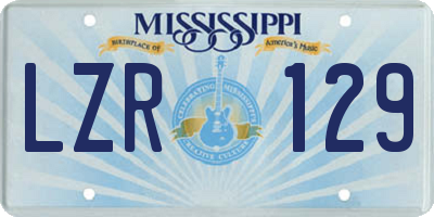 MS license plate LZR129