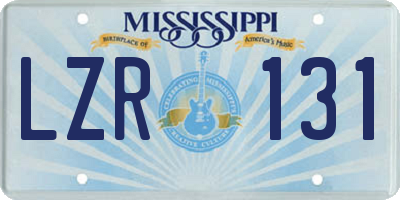 MS license plate LZR131