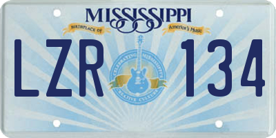 MS license plate LZR134