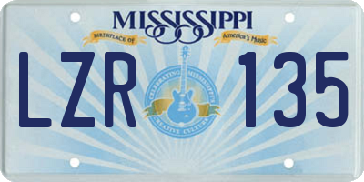 MS license plate LZR135