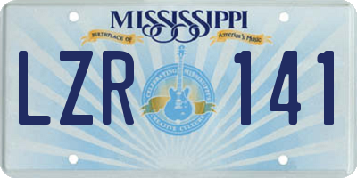 MS license plate LZR141