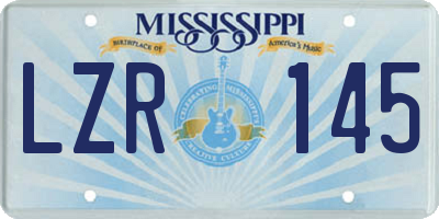 MS license plate LZR145