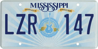 MS license plate LZR147