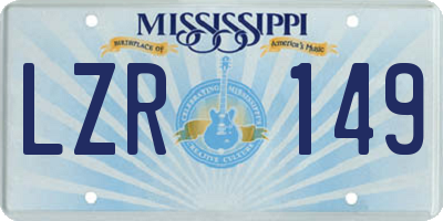 MS license plate LZR149