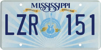 MS license plate LZR151
