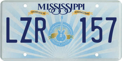 MS license plate LZR157