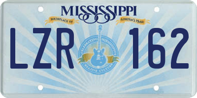 MS license plate LZR162