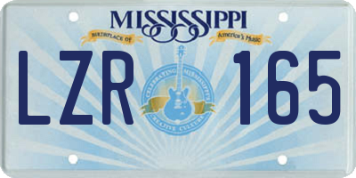 MS license plate LZR165