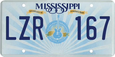 MS license plate LZR167