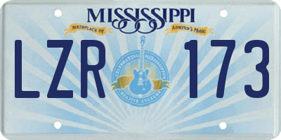 MS license plate LZR173