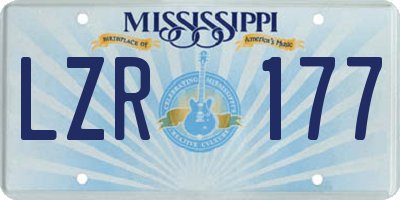 MS license plate LZR177