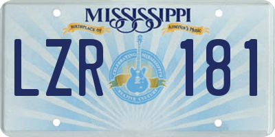 MS license plate LZR181