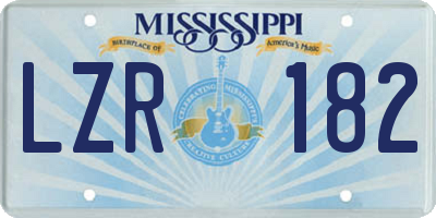 MS license plate LZR182