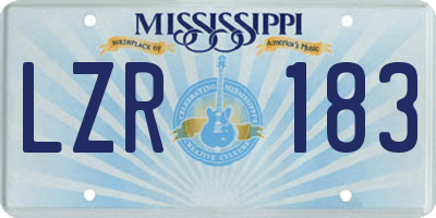 MS license plate LZR183