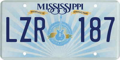 MS license plate LZR187