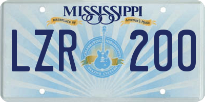 MS license plate LZR200