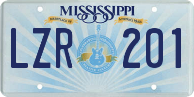 MS license plate LZR201
