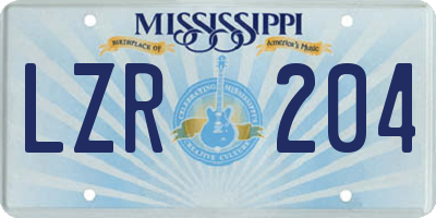 MS license plate LZR204