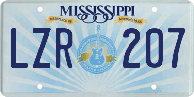 MS license plate LZR207