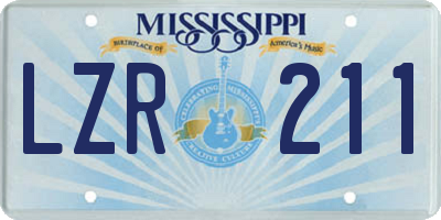 MS license plate LZR211