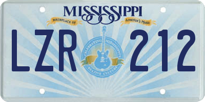 MS license plate LZR212
